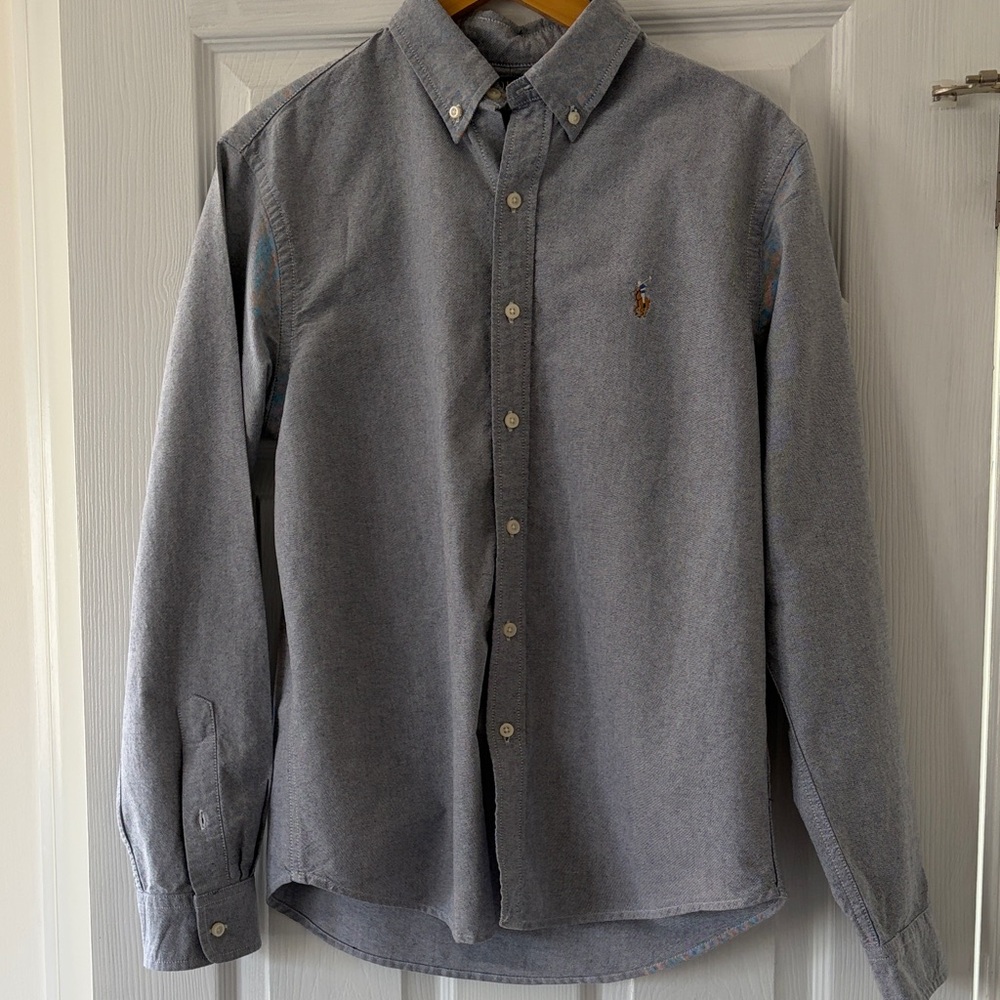 Ralph Lauren Blue-Gray Button-Down Oxford Shirt